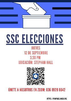 Si está interesado en ser parte de nuestro Consejo de Gobierno, autonomínese y únase a nosotros para elegir y votar a sus miembros/funcionarios.